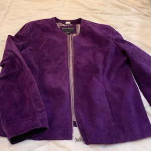 Bernardo Purple Suede Classic Style Jacket